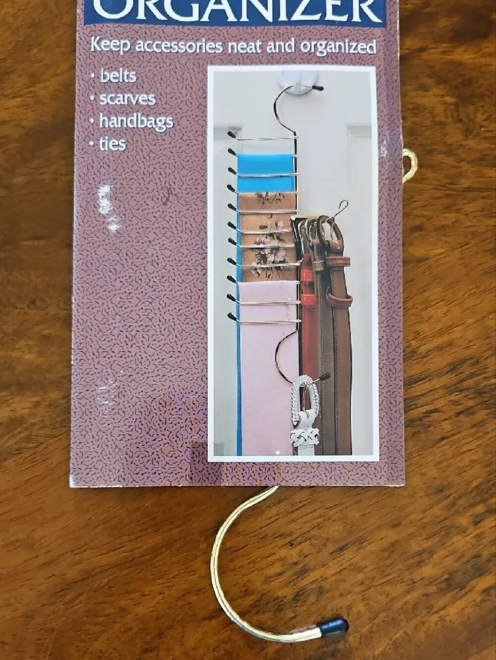 Brass Closet Organizer -  Hanging Accessory Hook Accessories Keep Neat Organized